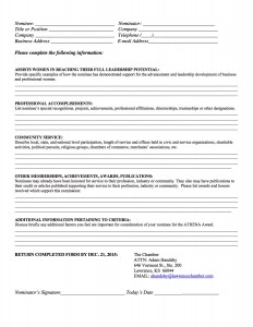 ATHENA NOMINATION FORM